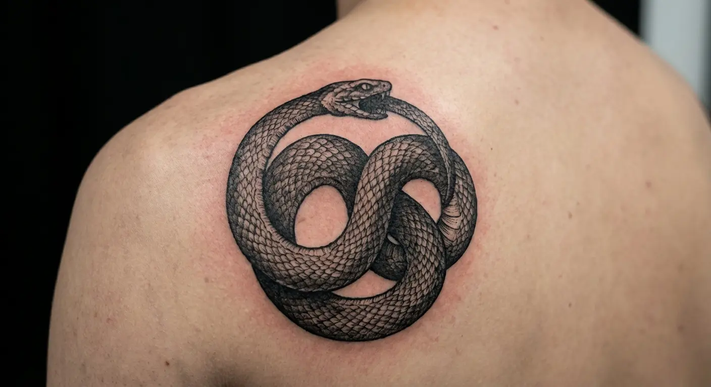 Ouroboros snake tattoo design