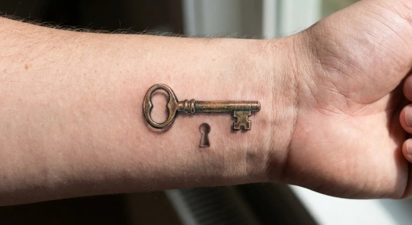 Eren's basement key wrist tattoo