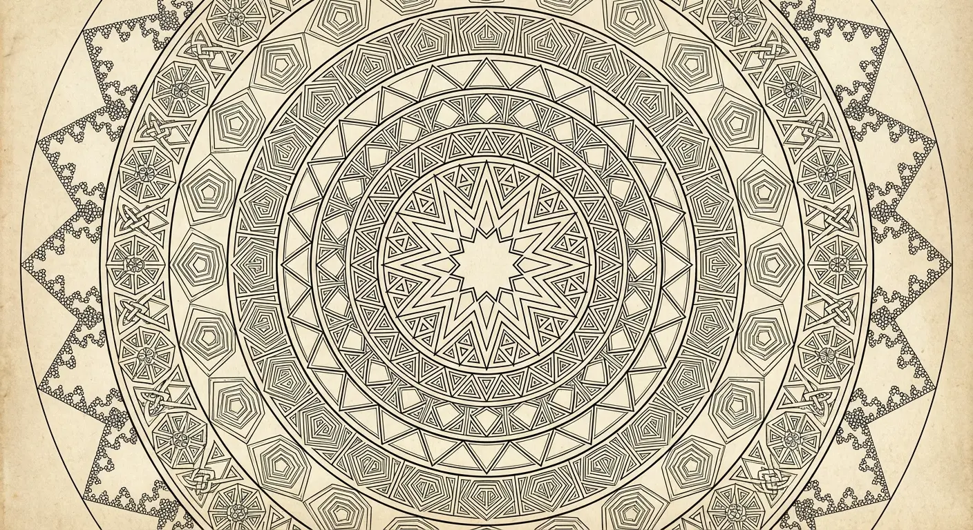 Fibonacci mandala tattoo on upper arm