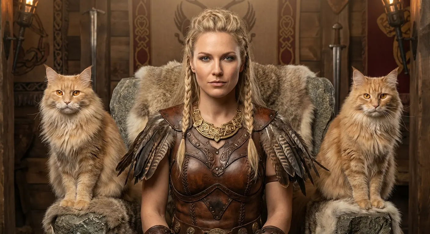 Freyja goddess with cats and necklace tattoo