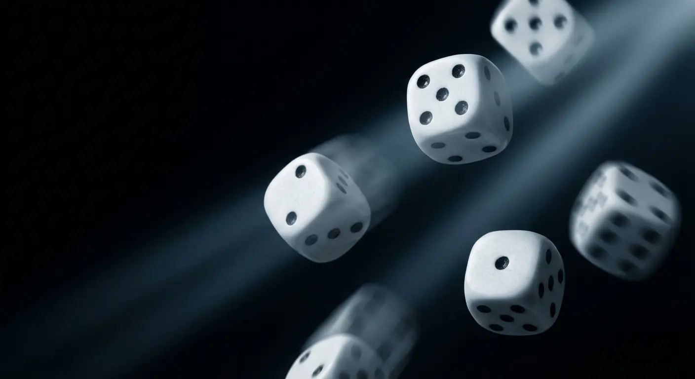 Multiple dice tattoo in motion composition