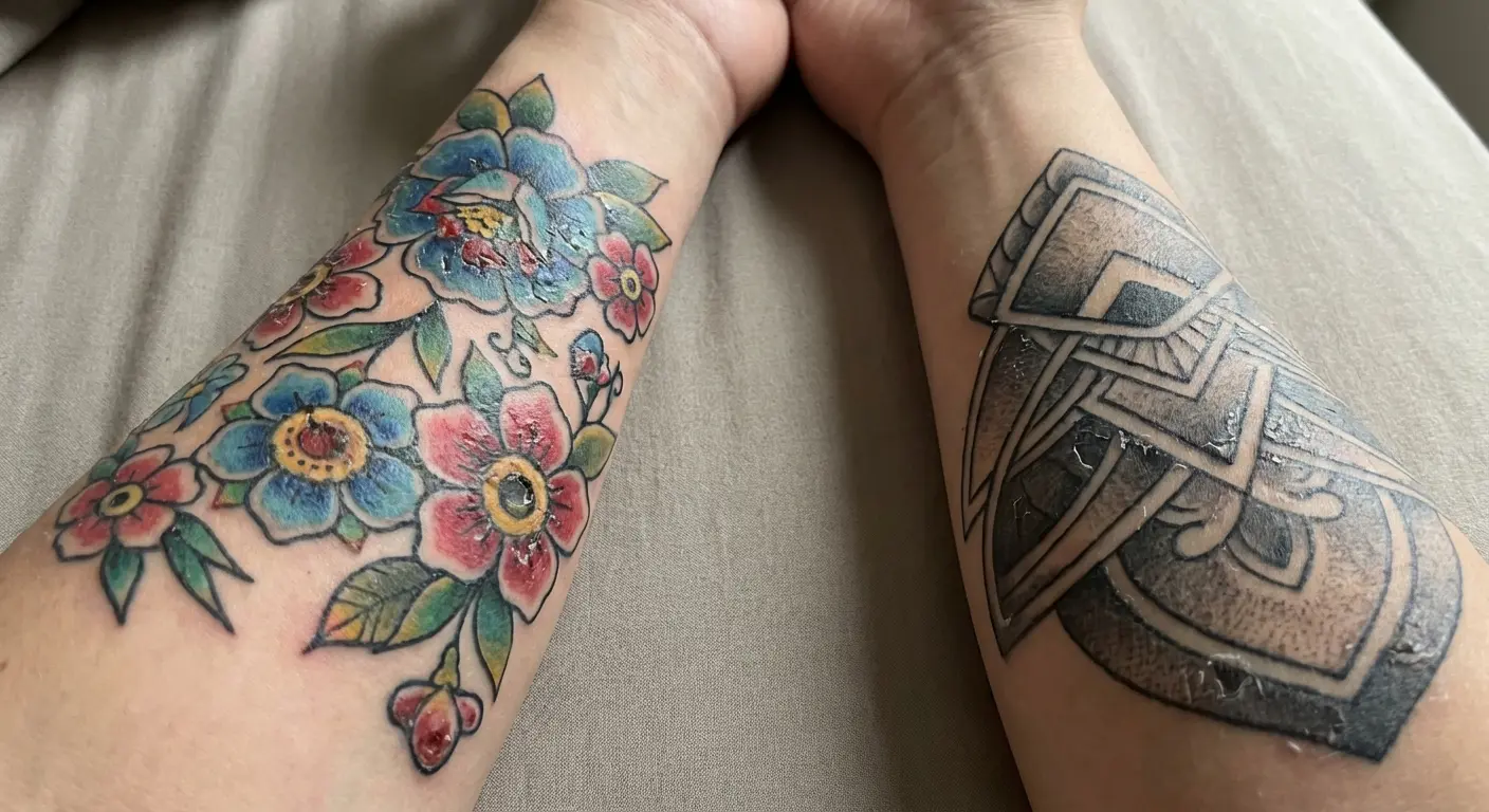 Vibrant color tattoo with saturated ink