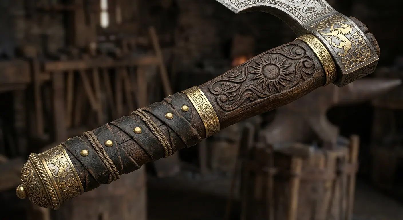 Divine Axe Rhitta bicep wrap tattoo