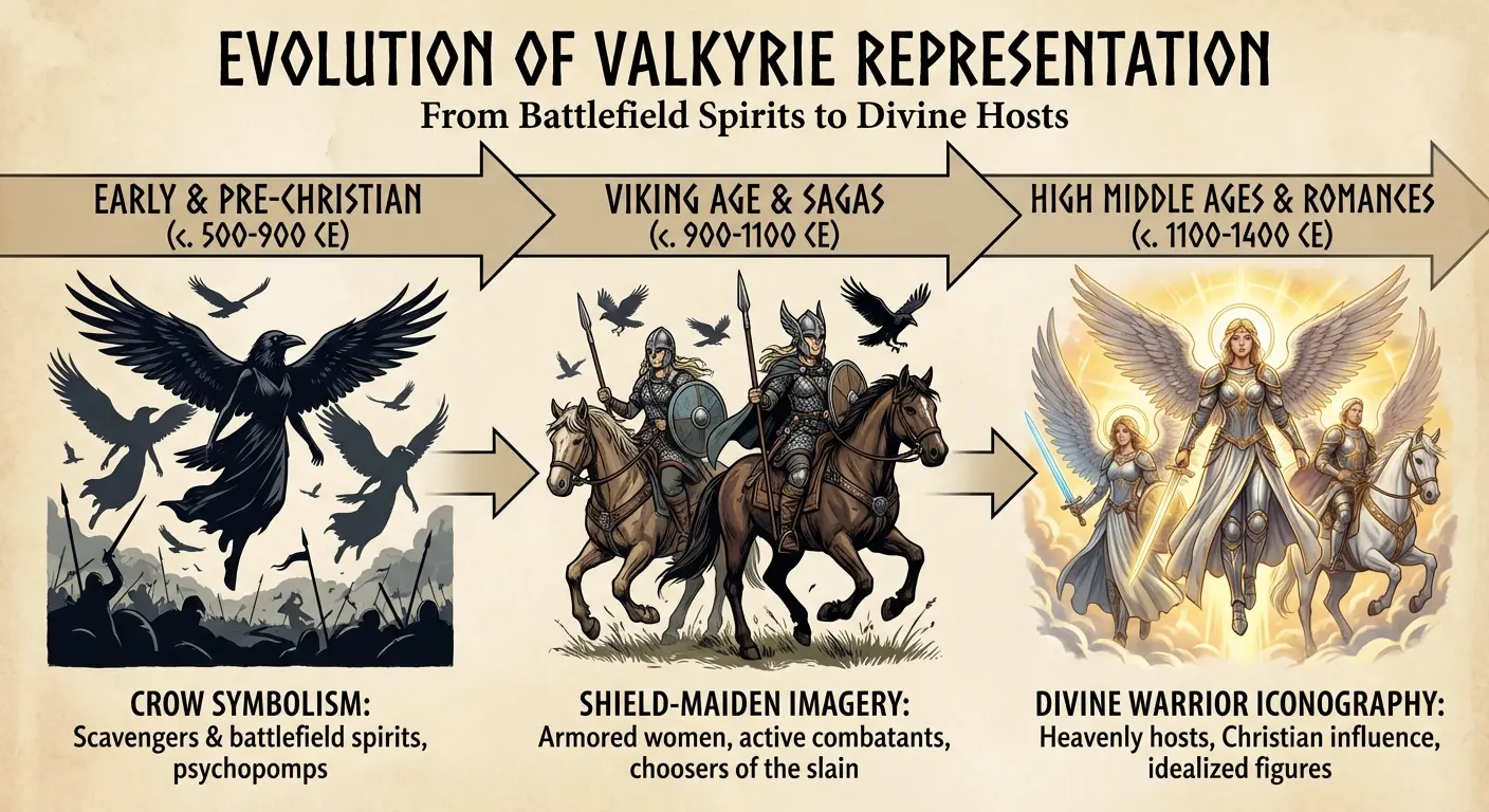 Valkyrie head emerging from smoke tattoo