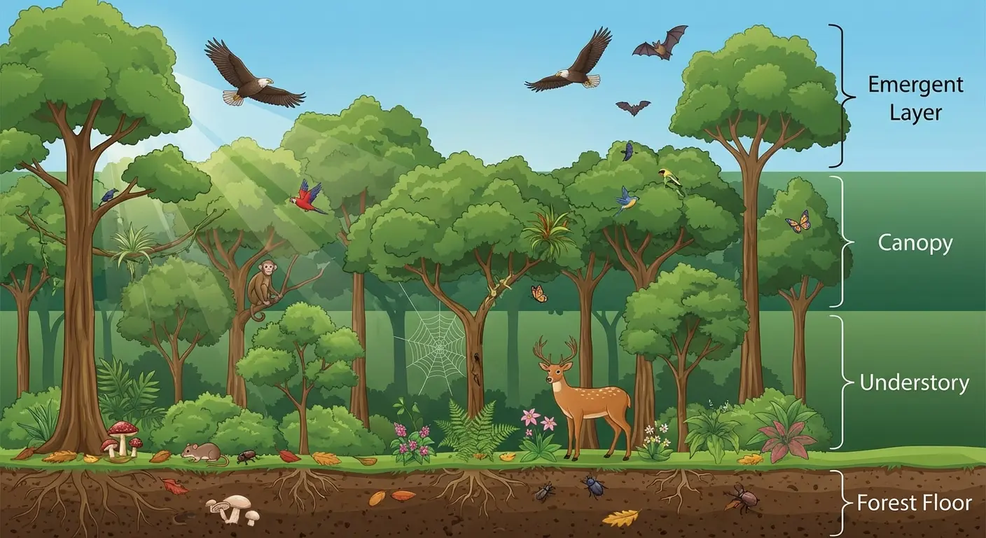 Forest floor to canopy progression