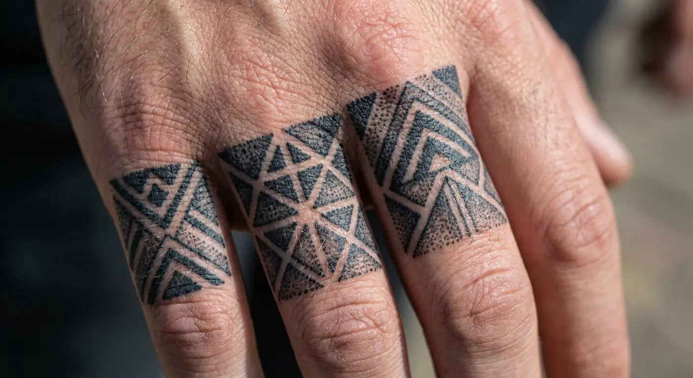 Dot matrix pattern on knuckles