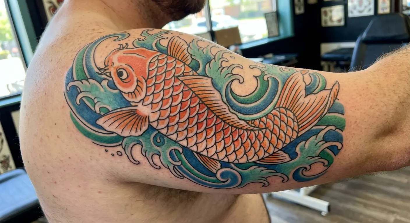 Koi fish traditional flash design
