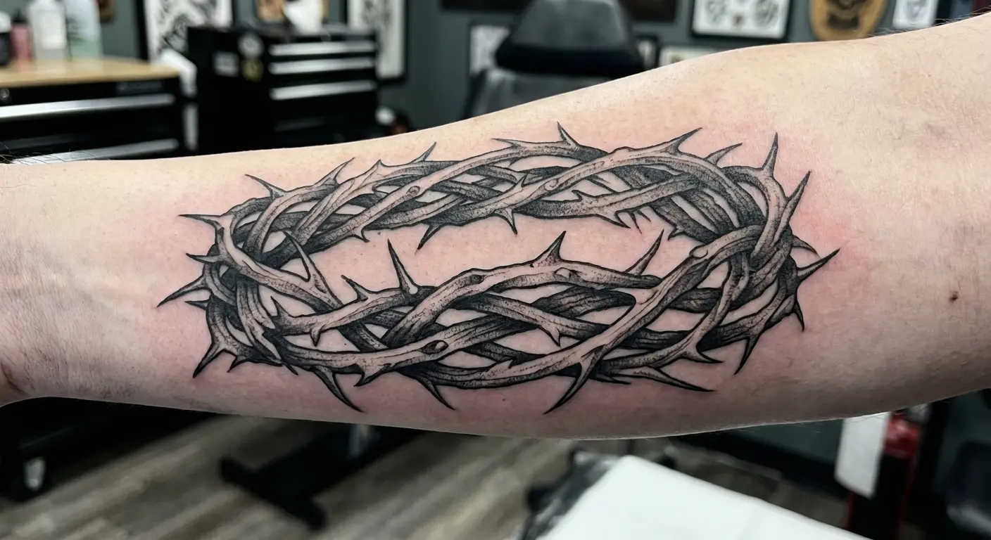 Crown of thorns tattoo reimagined design
