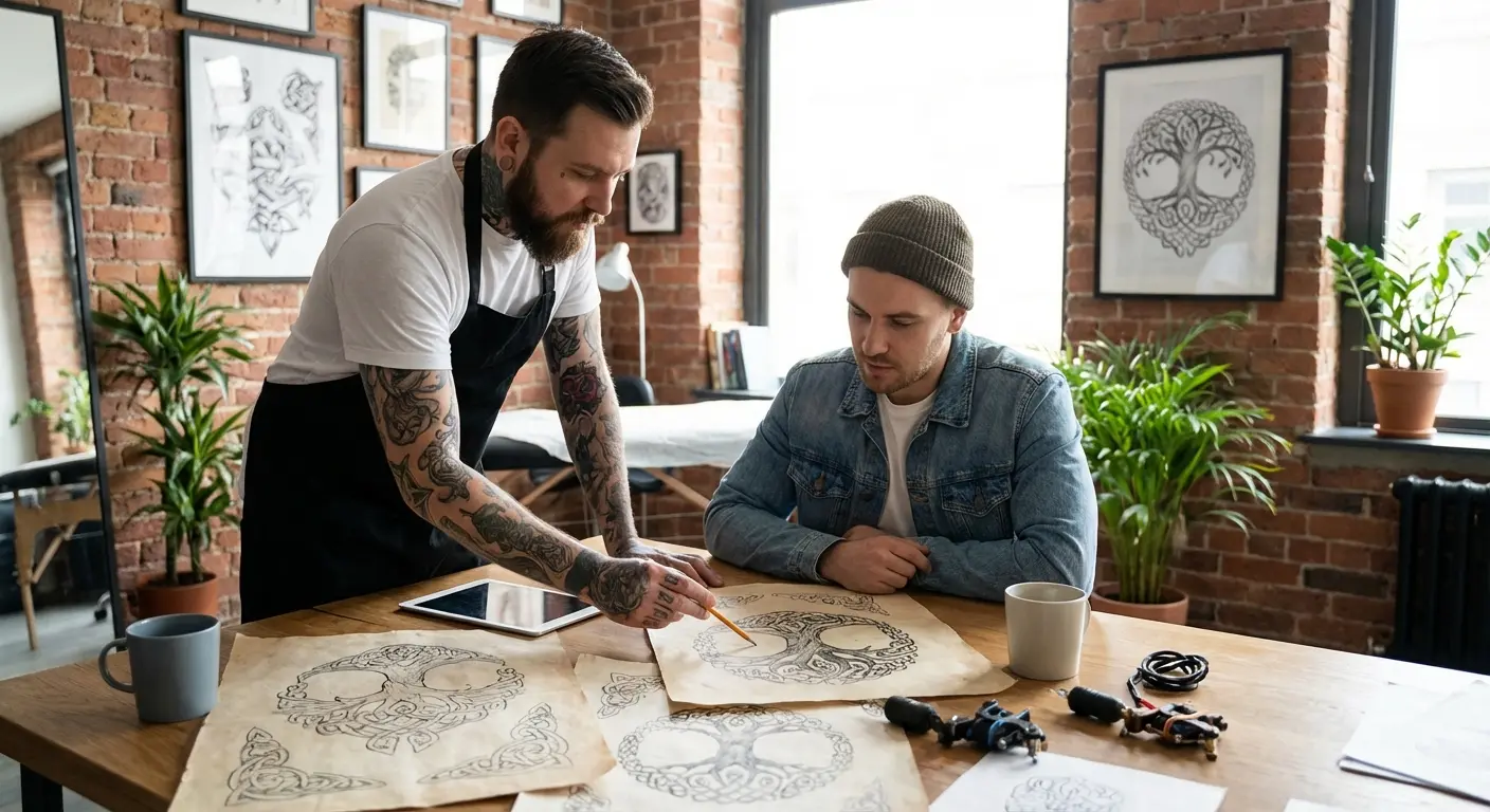Nordic tattoo design consultation and planning