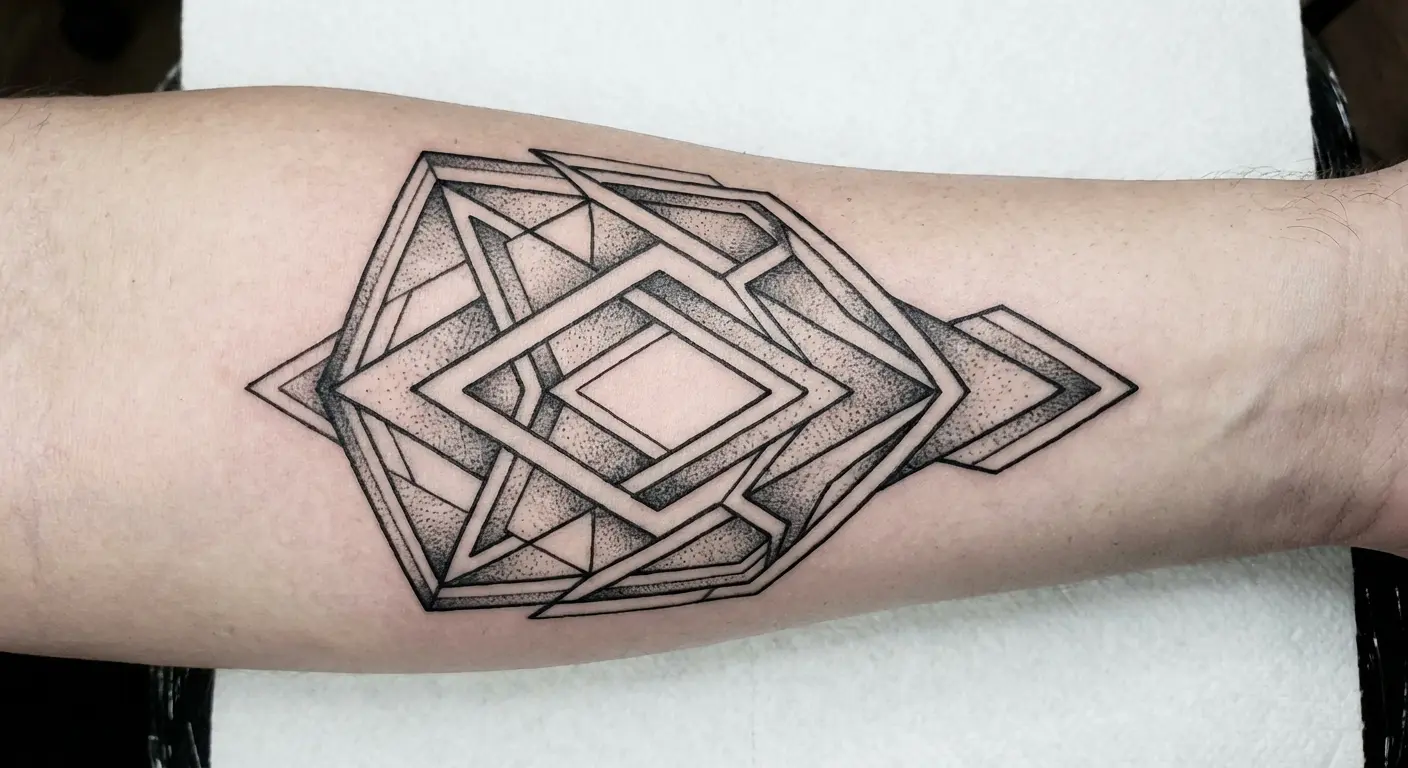 Shield of faith geometric tattoo