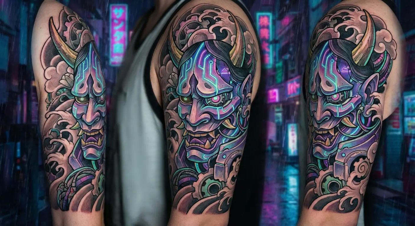 Neo-traditional oni with modern elements