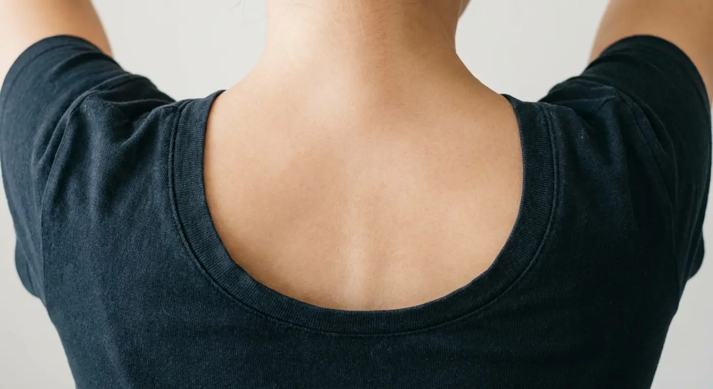 Mandala-infused star tattoo on upper back