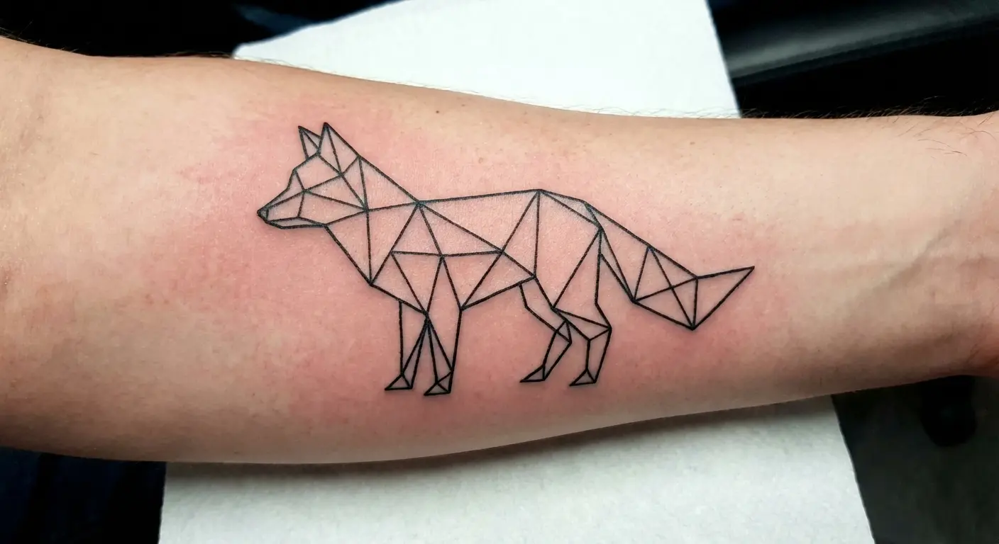 Geometric animal outline tattoo
