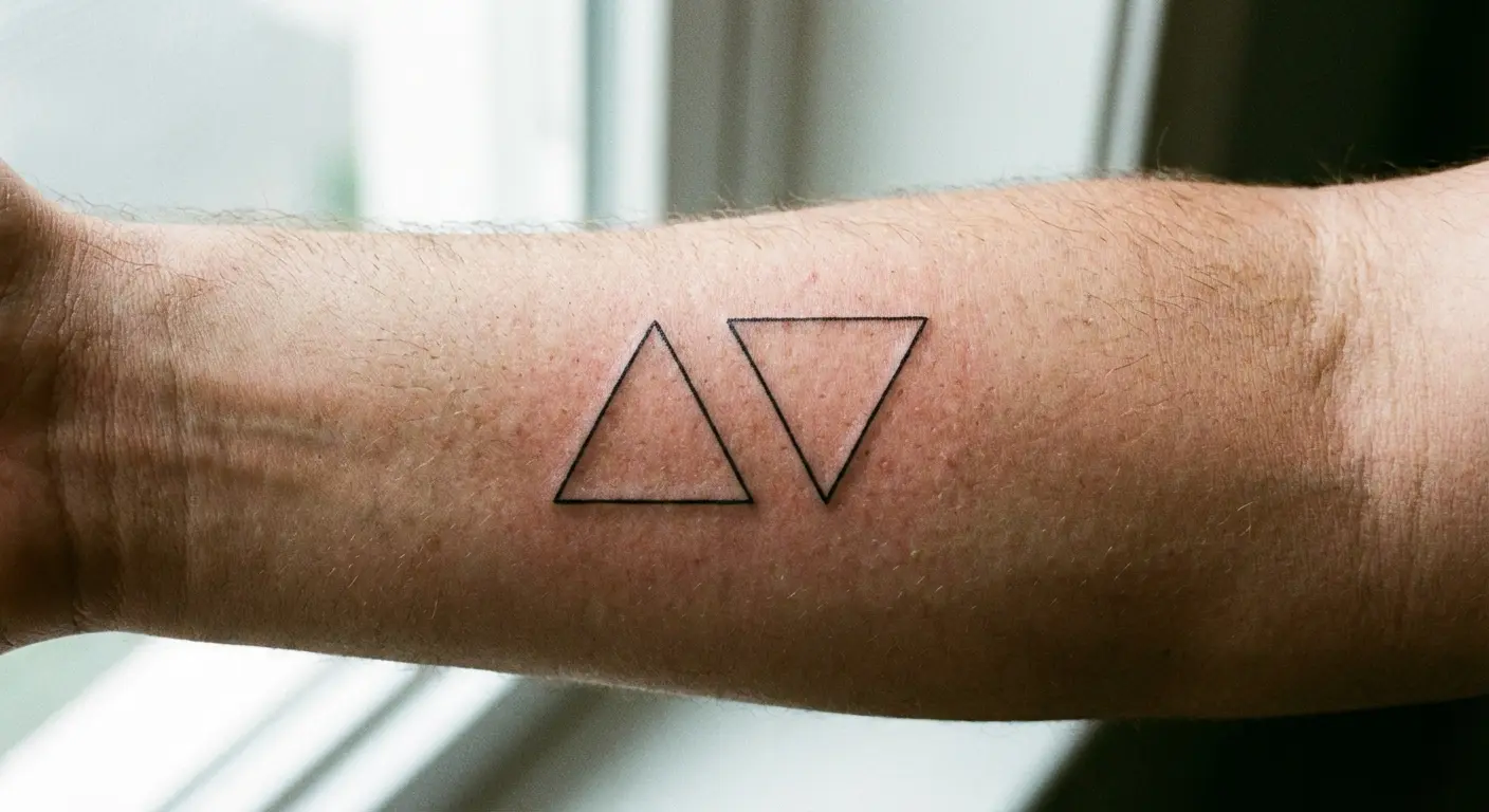 Triangle tattoo orientation comparison on skin