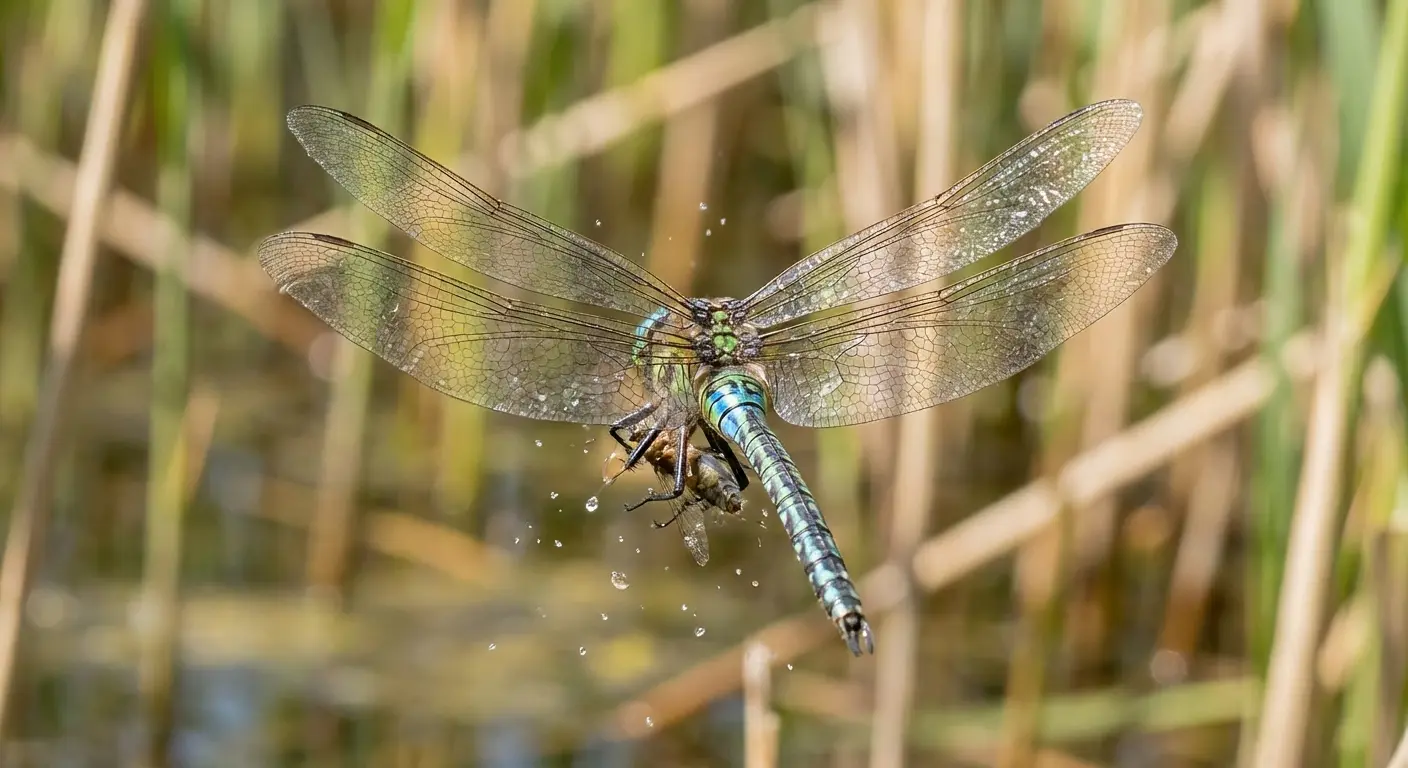 Realistic dragonfly tattoo showing predatory details