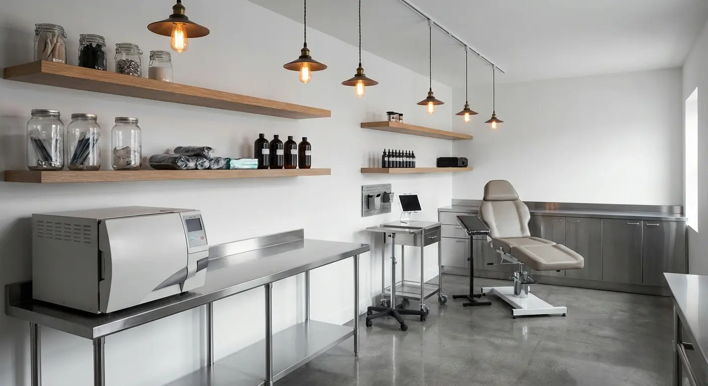 Professional tattoo shop sterilization and safety equipment