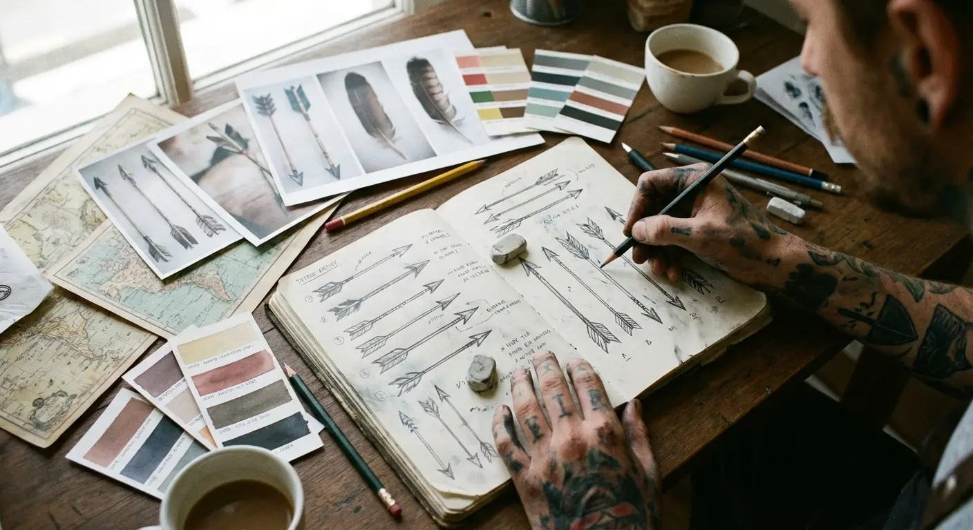 Custom arrow tattoo design variations