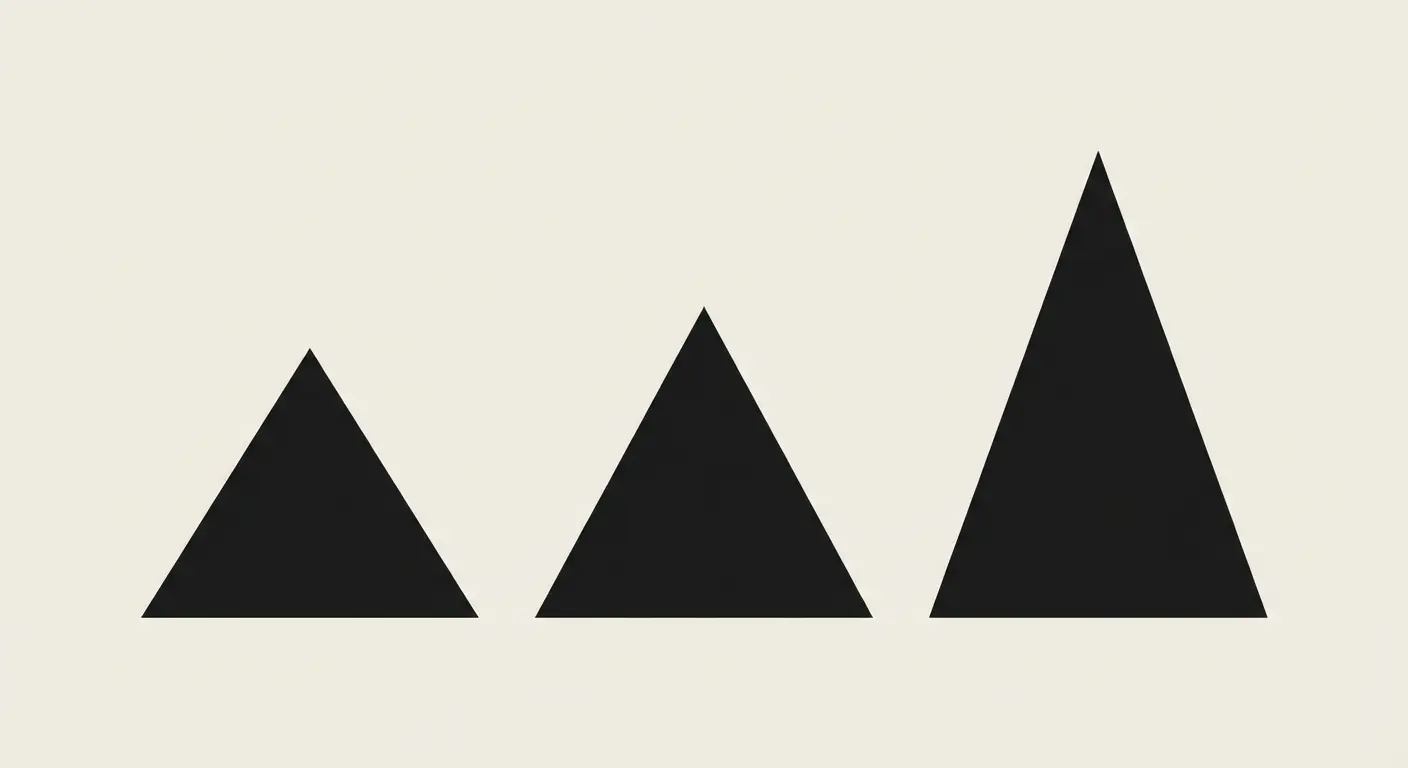 Three upward pointing triangle tattoos - the ascending orientation