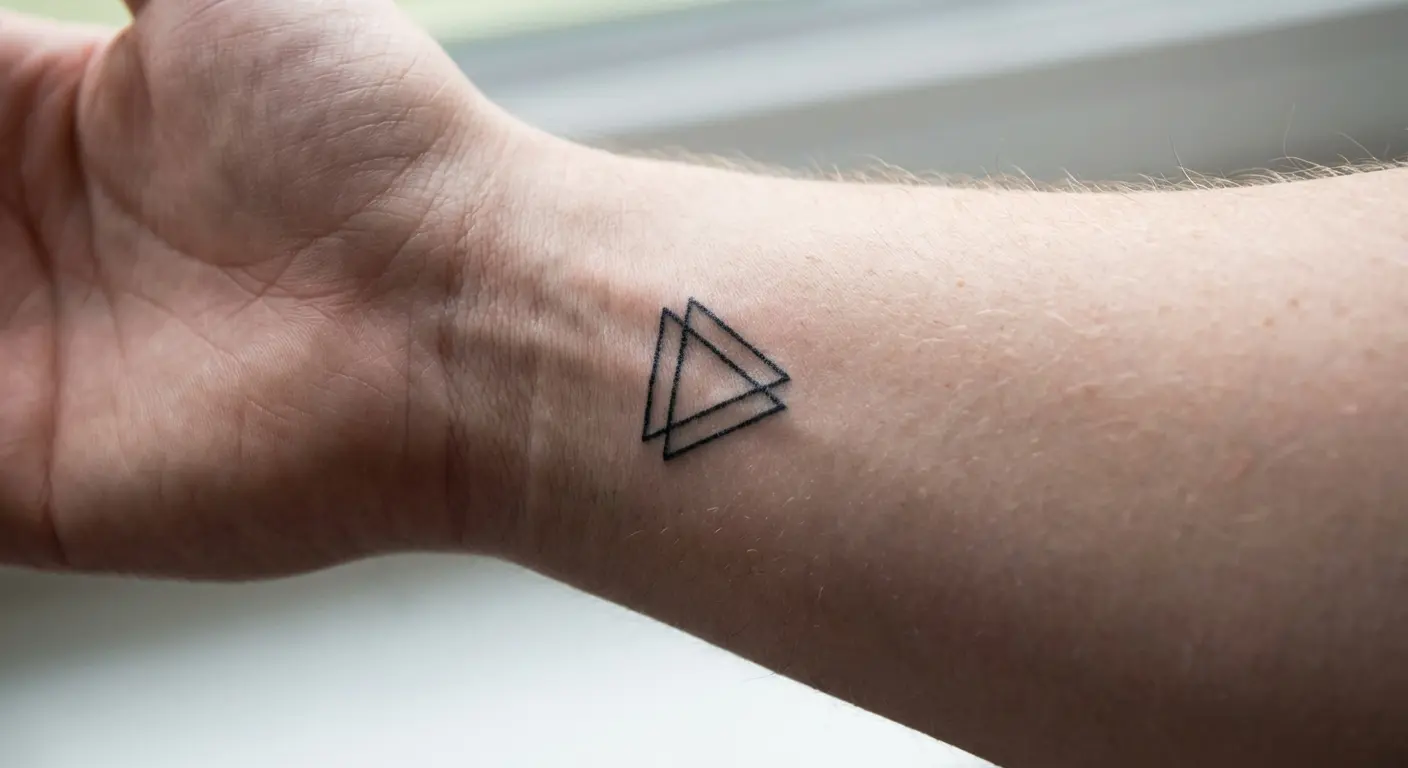 Triangle tattoo placement on forearm - visible and intentional
