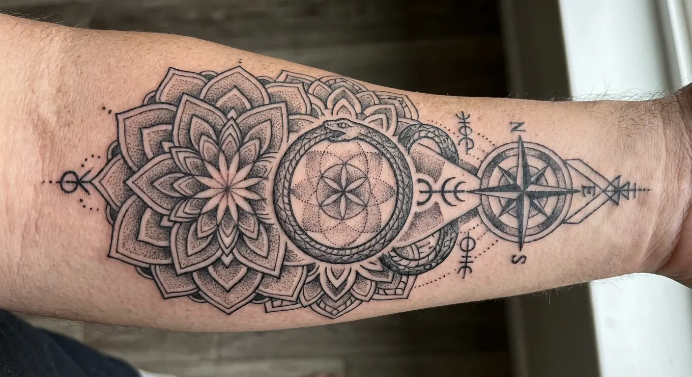 Detailed anime character tattoo design