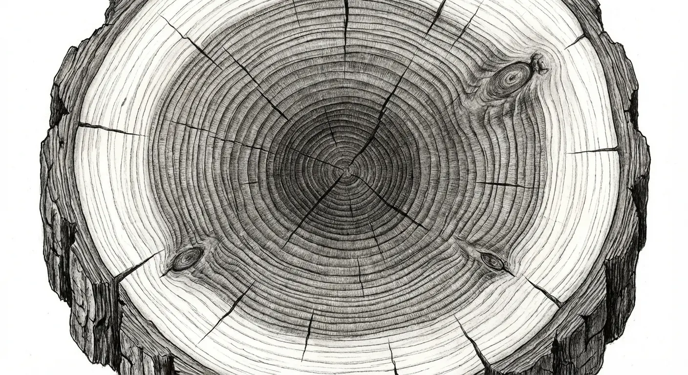 Growth ring thigh tattoo with dates