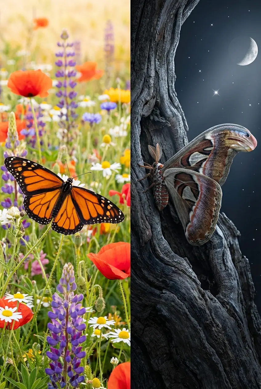 Moth tattoo representing private transformation