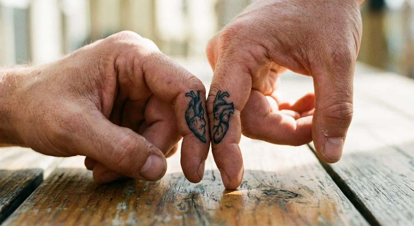 Matching pair finger tattoo design