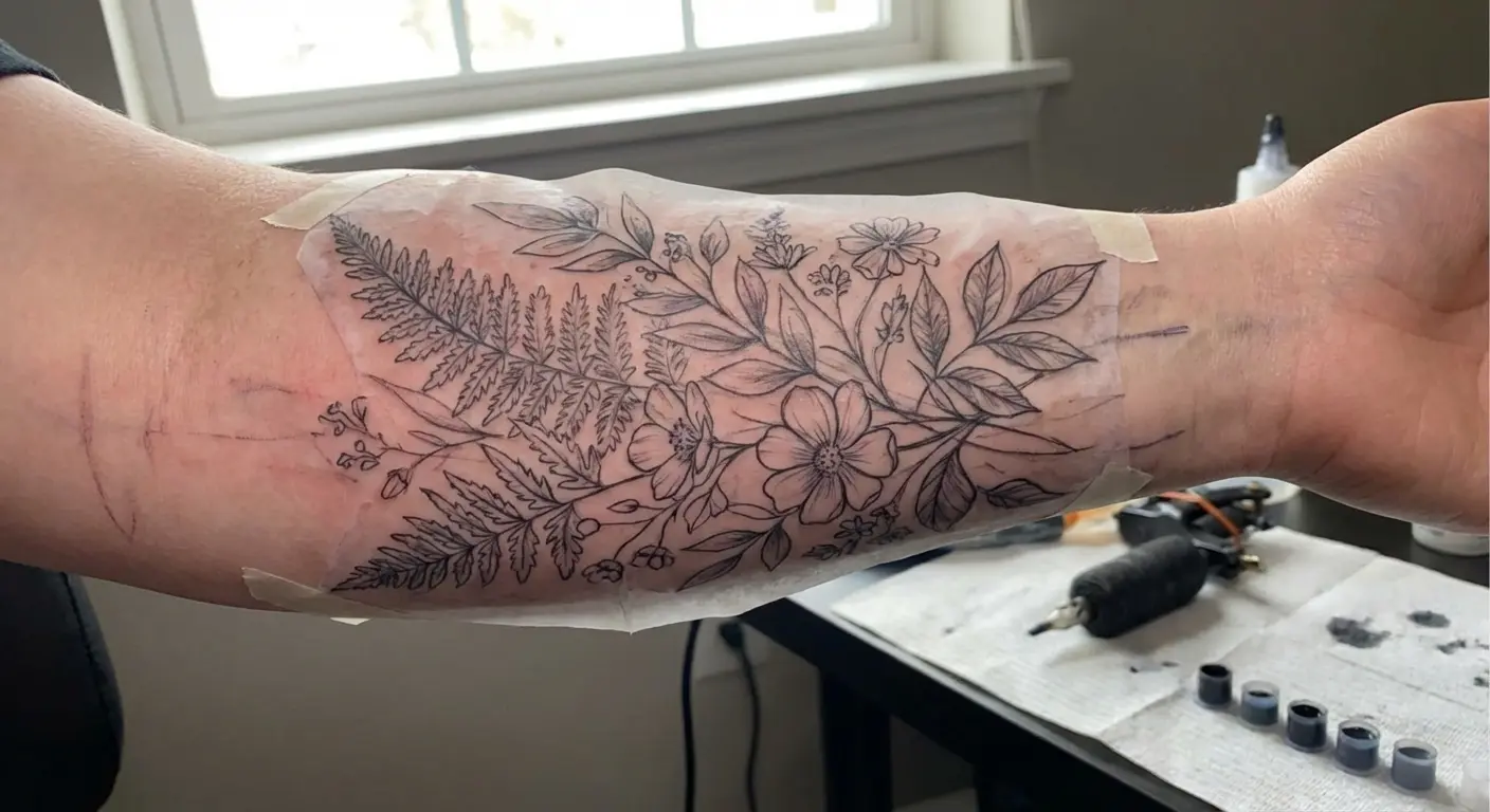 AI-generated flower tattoo design visualization