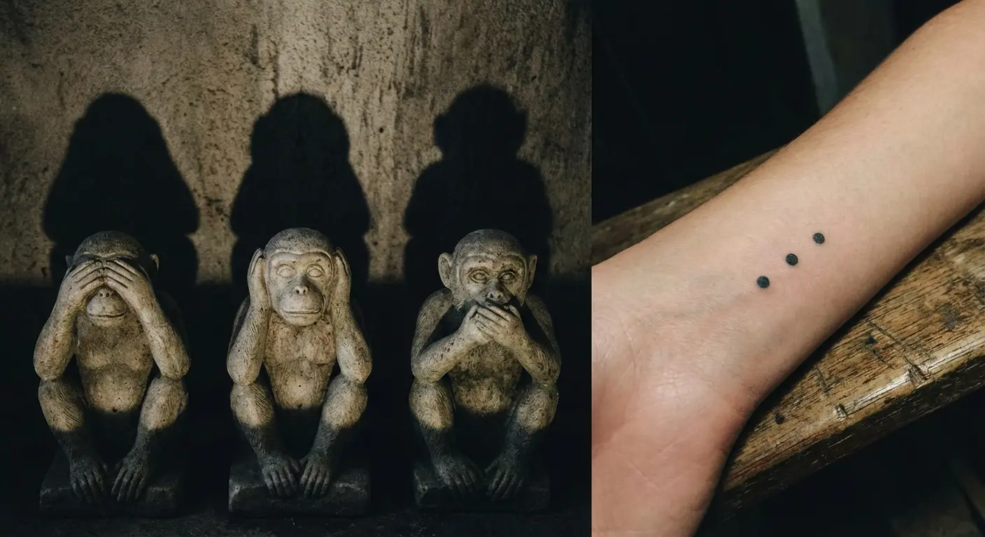 Three dots tattoo with various symbolic interpretations