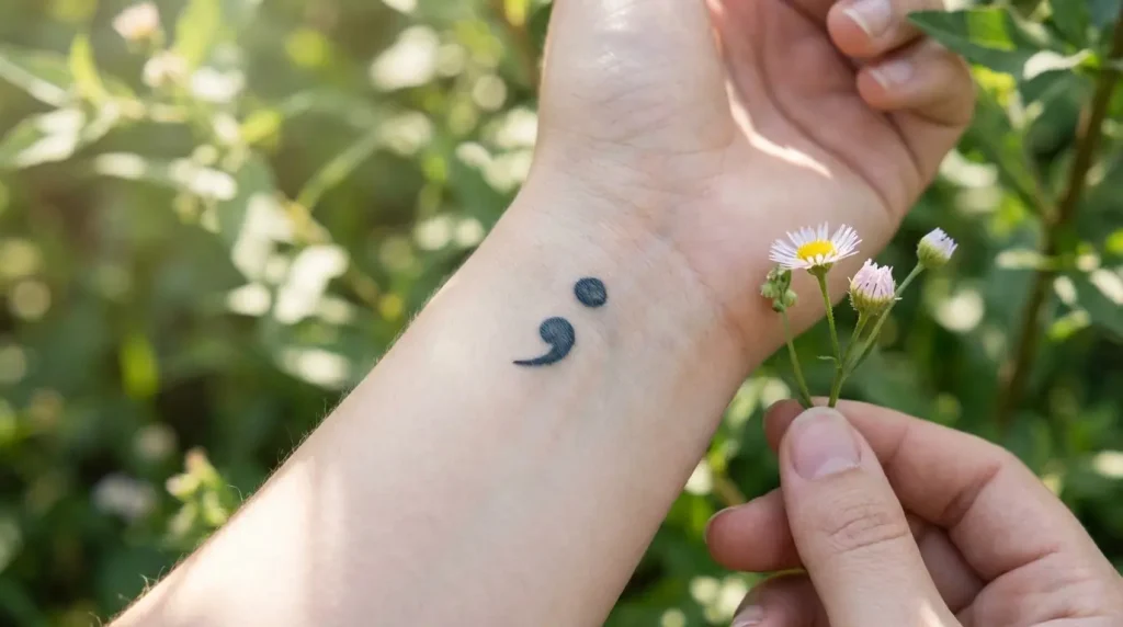 semicolon tattoo