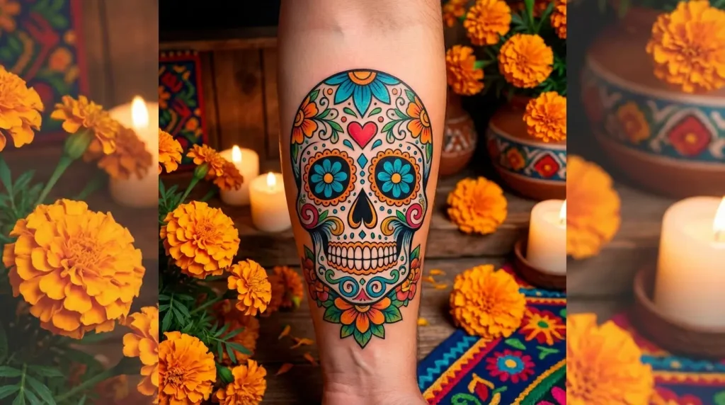 sugar skull tattoo