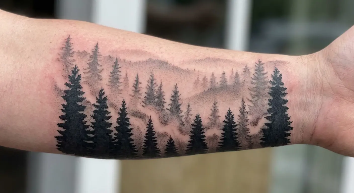 Misty forest depth layers