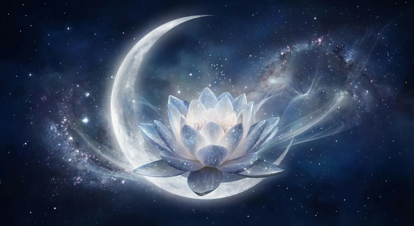 Lotus paired with unexpected symbolic elements