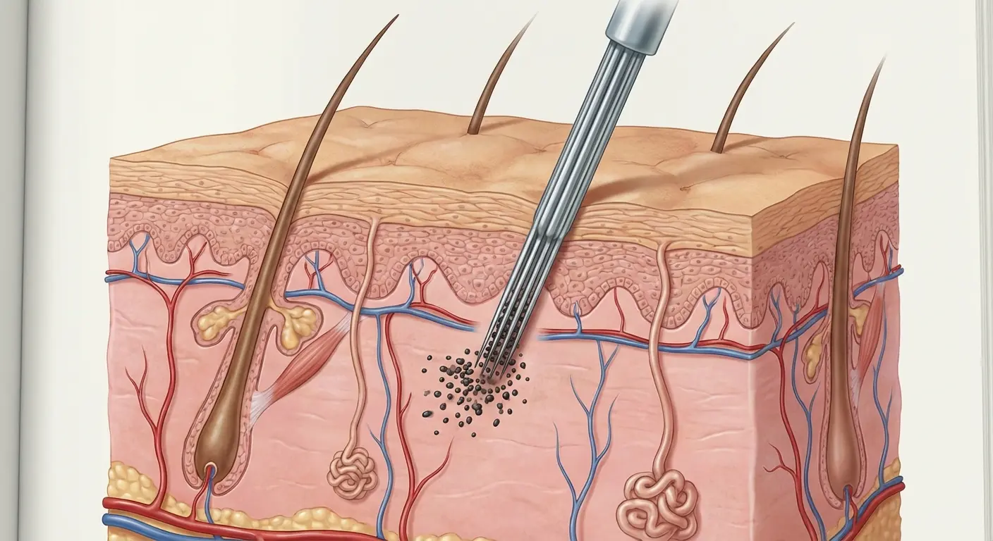 Close-up of tattoo needle on skin