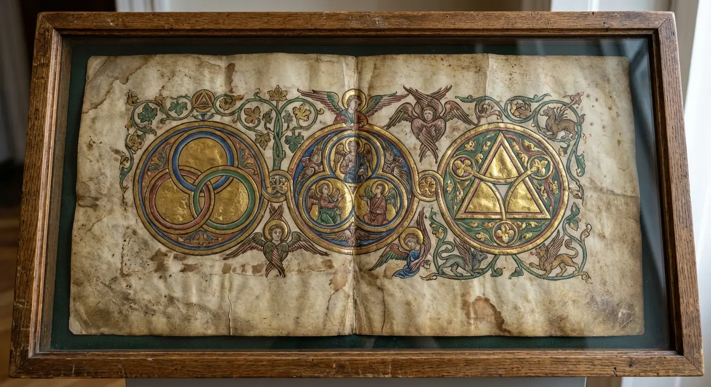 Religious trinity symbolism represented by three dots