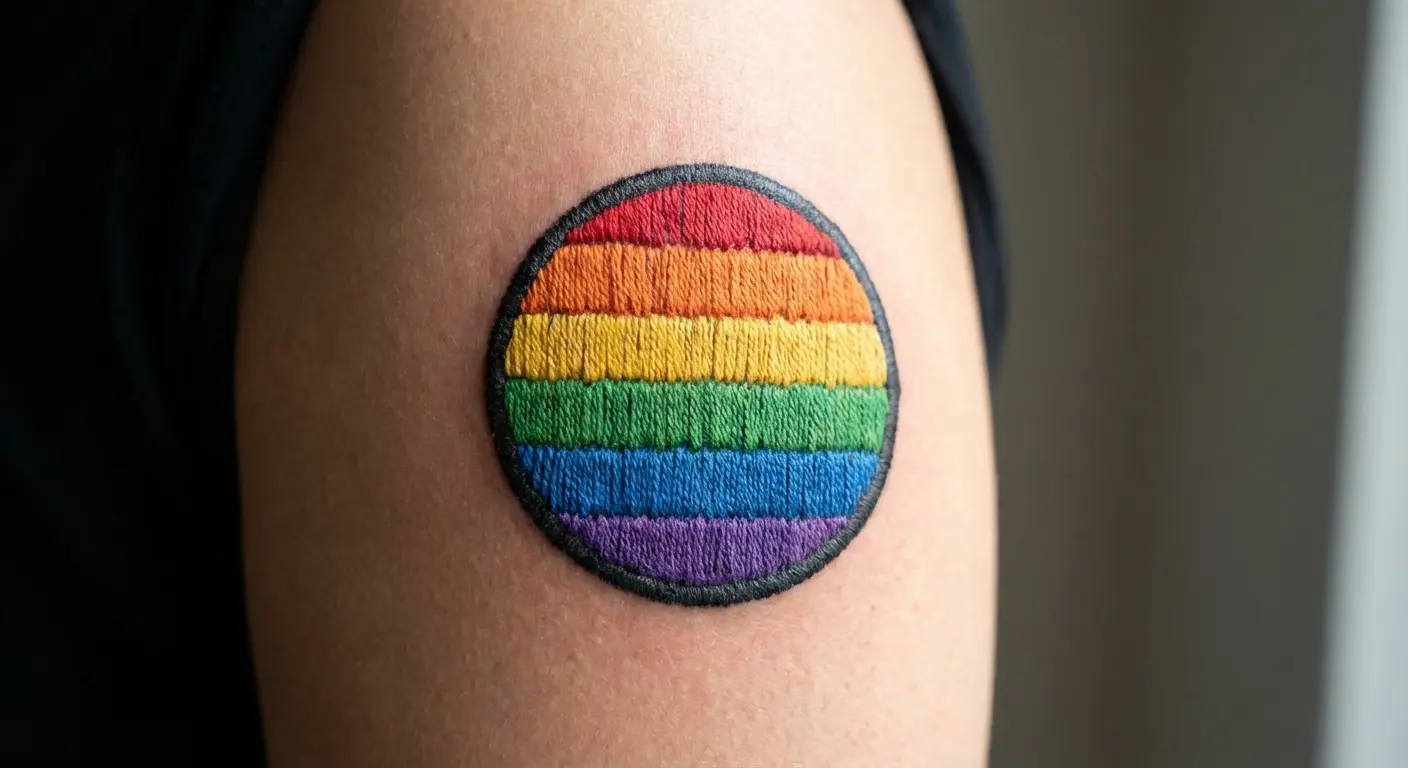 LGBTQ pride flag embroidered patch tattoo