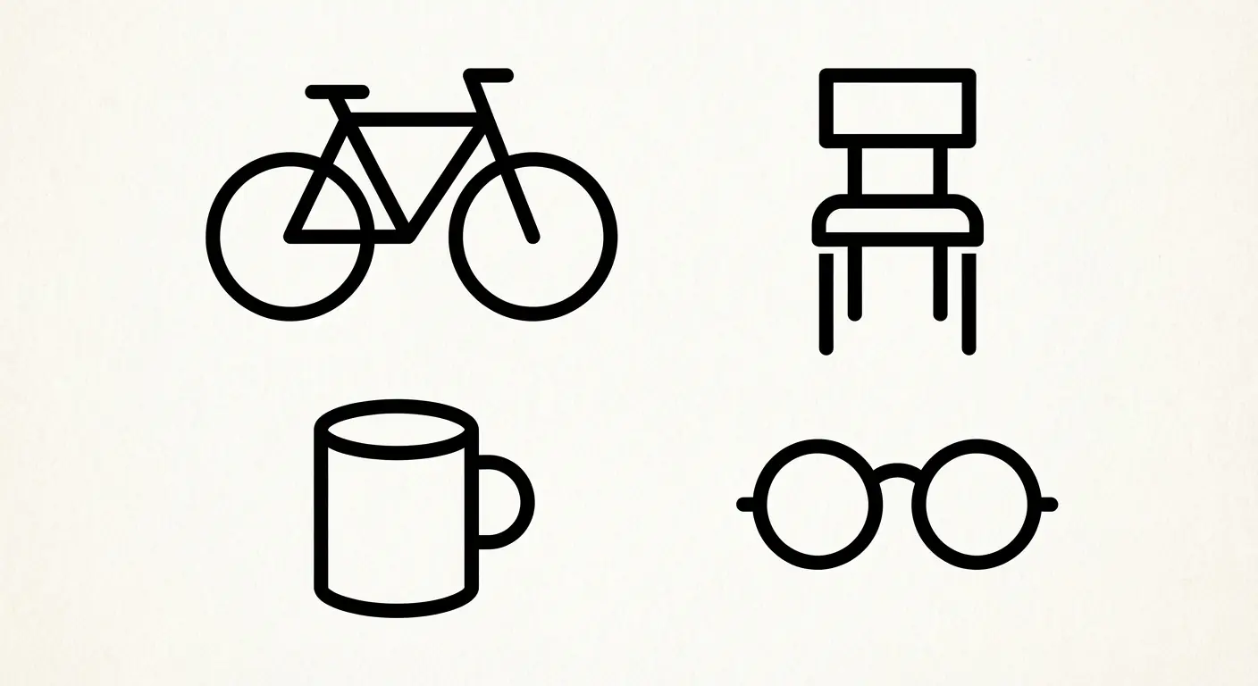 Simplified recognizable object tattoo