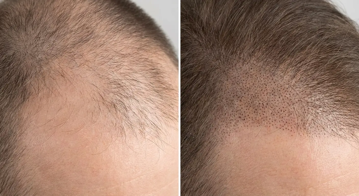 Density illusion dots hair tattoo technique