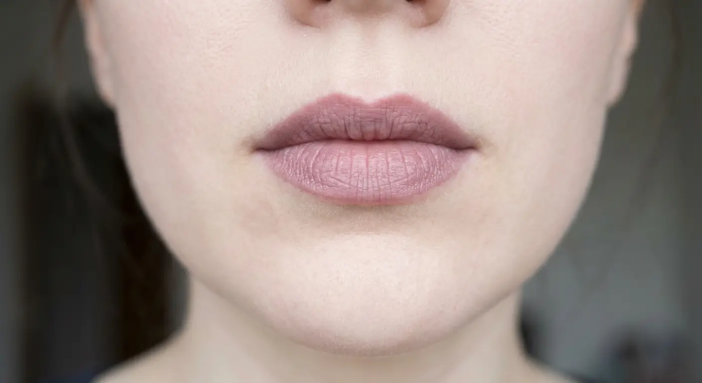 Natural mauve lip tattoo on cool undertones