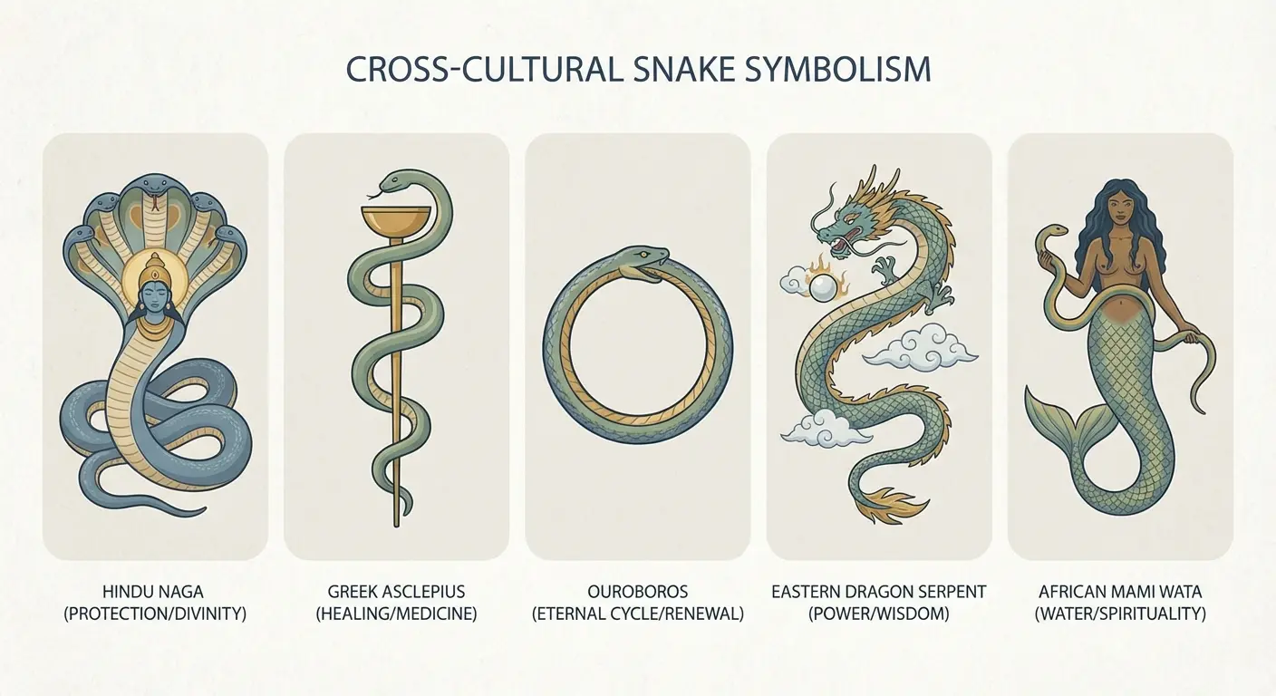 Traditional snake tattoo with cultural symbolism