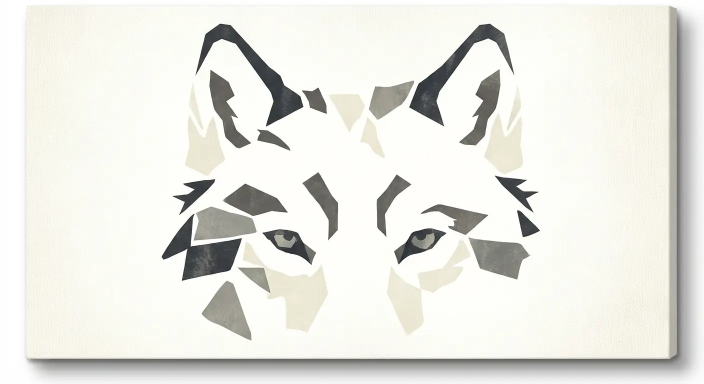 Wolf breaking apart into scattered pieces