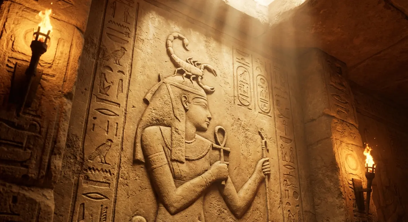 West African protective scorpion symbolism