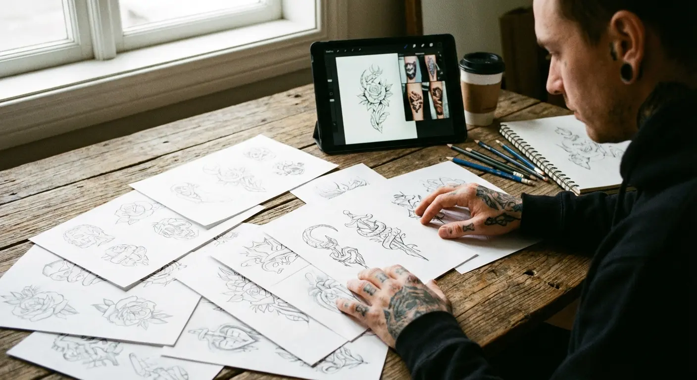 AI generated anime tattoo concept