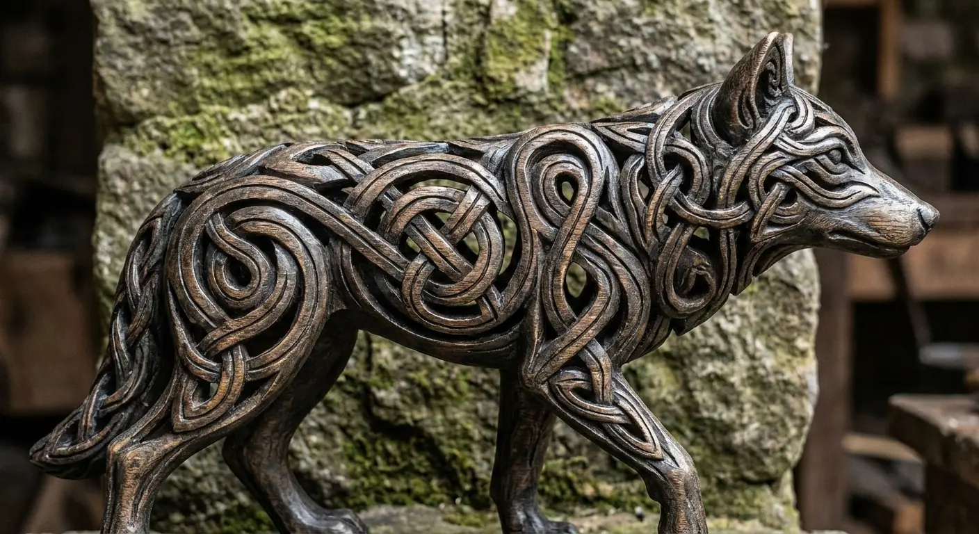 Fenrir with Celtic knotwork design