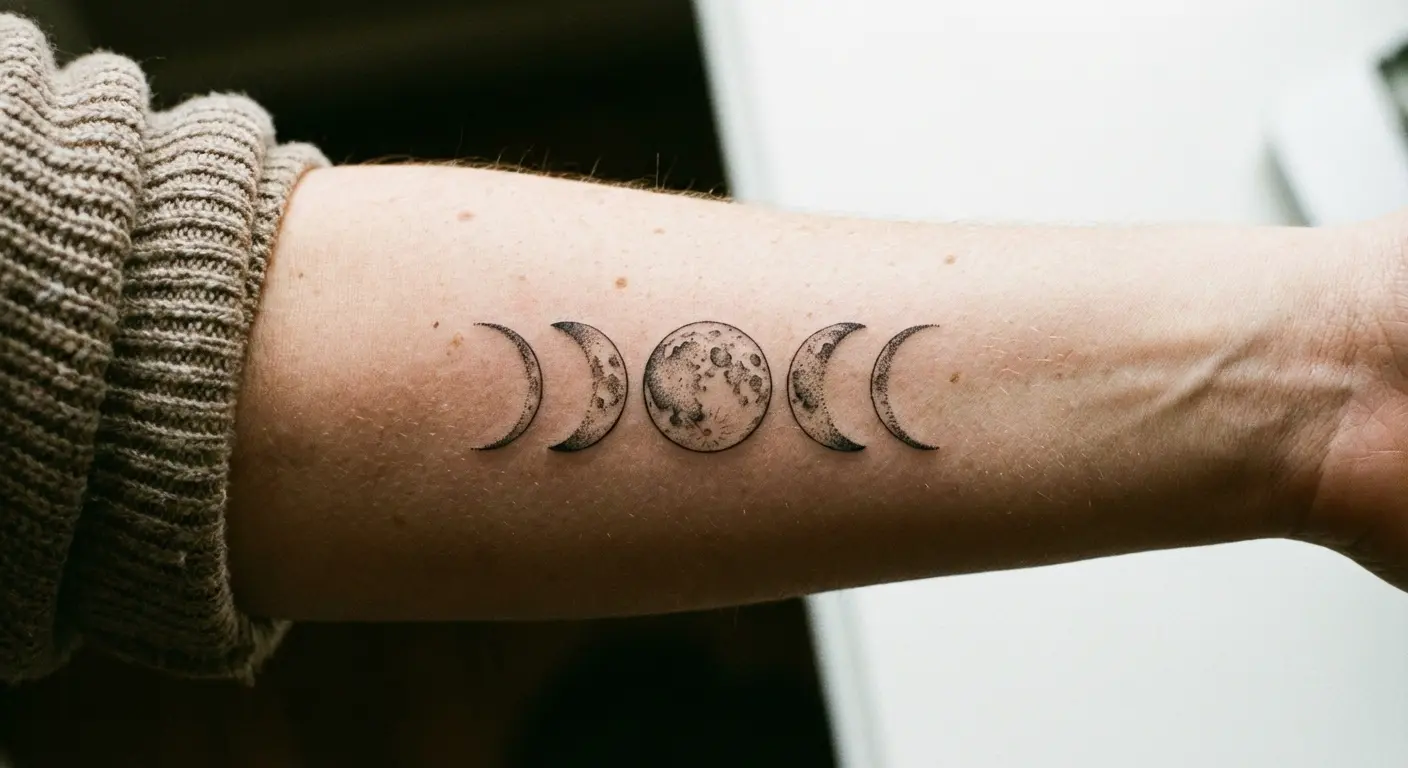 Moon phases along the forearm