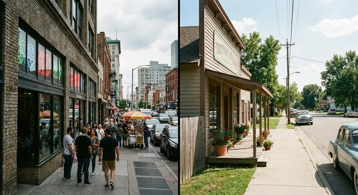 Urban tattoo shop in major city