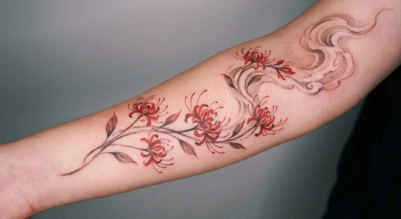 Korean folklore spider lily path design