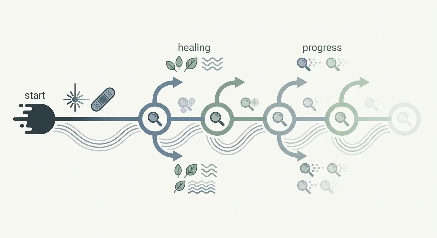 Timeline chart of tattoo removal process
