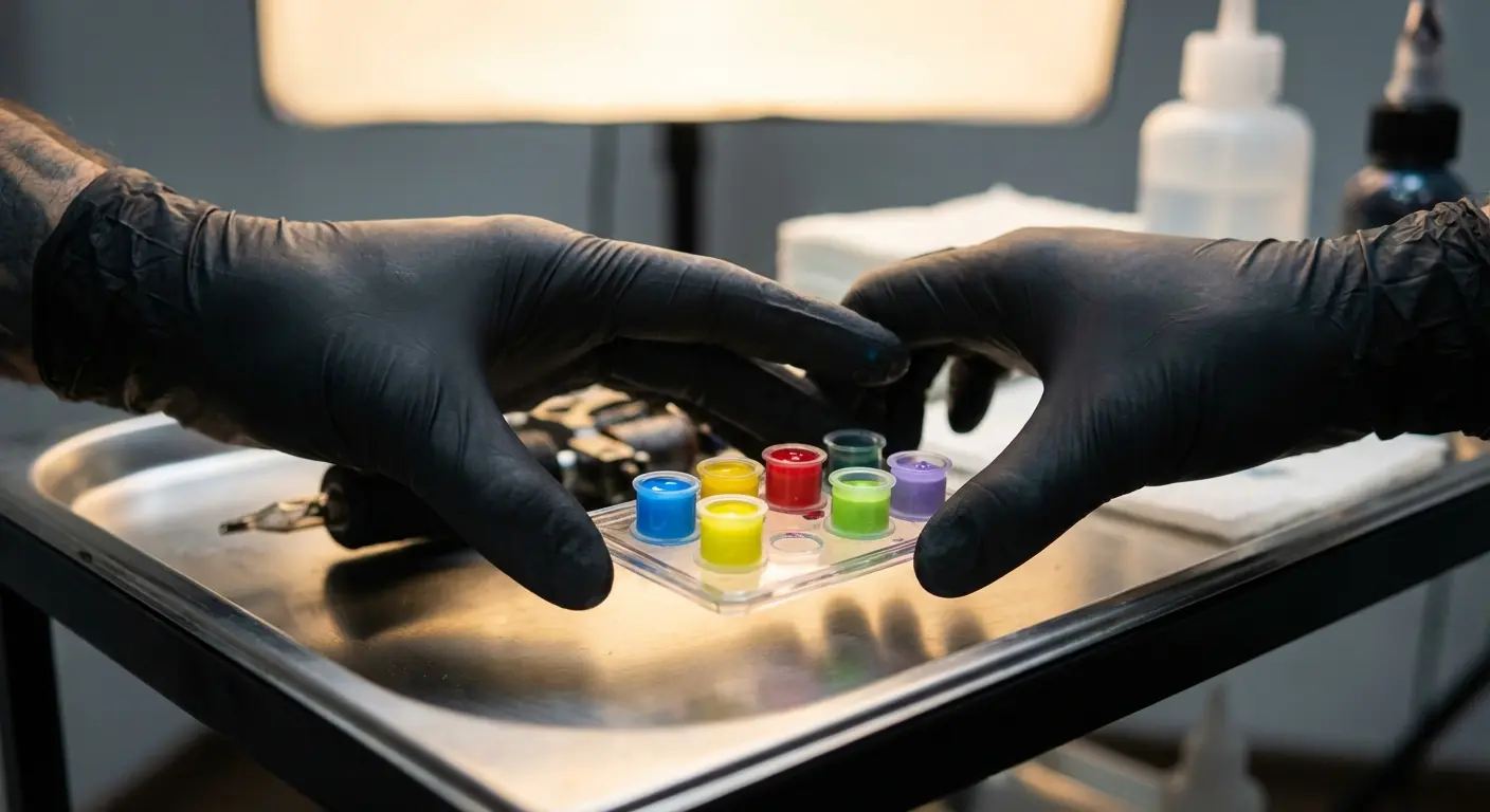 Vibrant color tattoo with multiple hues