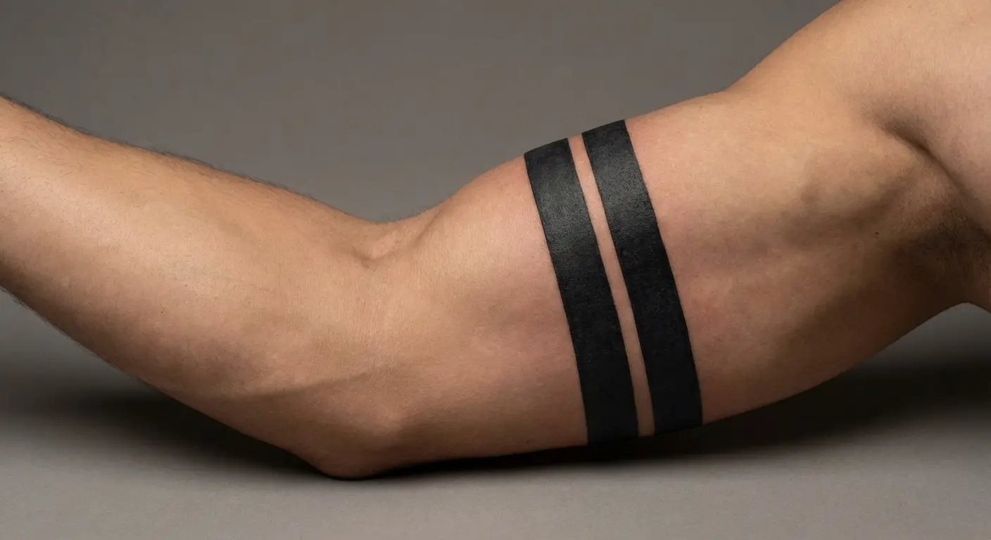 Solid black armband tattoo with cultural significance